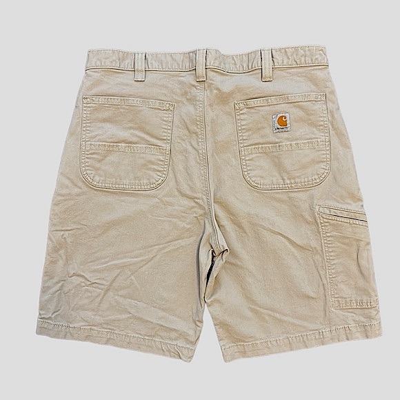 CARHARTT MENS SHORTS RELAXED FIT KHAKIS TAN FLAT FRONT - Picture 3 of 6